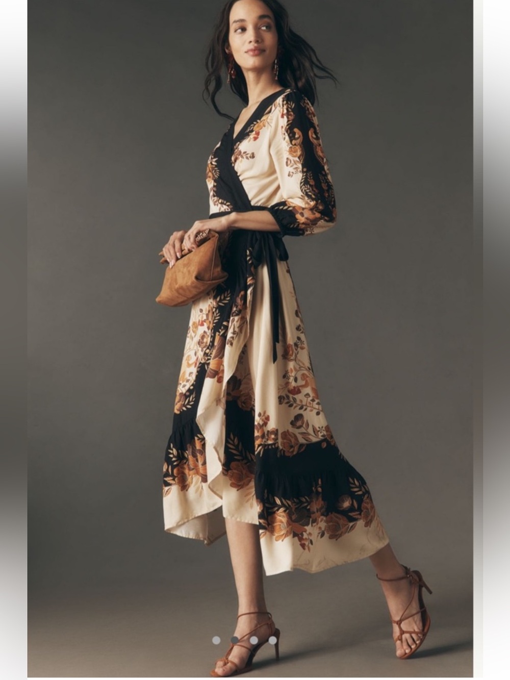 Farm Rio Long-Sleeve Floral Wrap
Midi Dress - Sz M - Picture 3 of 6